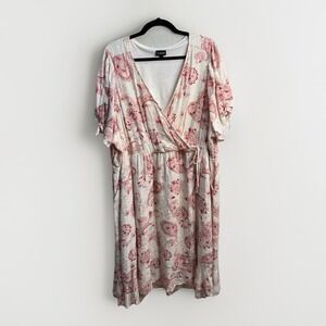 TORRID Swiss Paisley Faux Wrap Flowy Midi Dress Cottagecore Romantic Prairie 4X